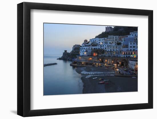 Blue Hour, Dusk in Atrani, Near Amalfi, Costiera Amalfitana (Amalfi Coast), Campania, Italy-Eleanor Scriven-Framed Photographic Print