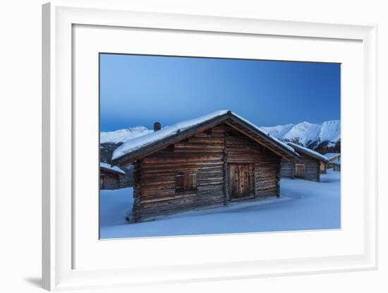 Blue Hour on Wiesner Alp Near Davos-Armin Mathis-Framed Photographic Print