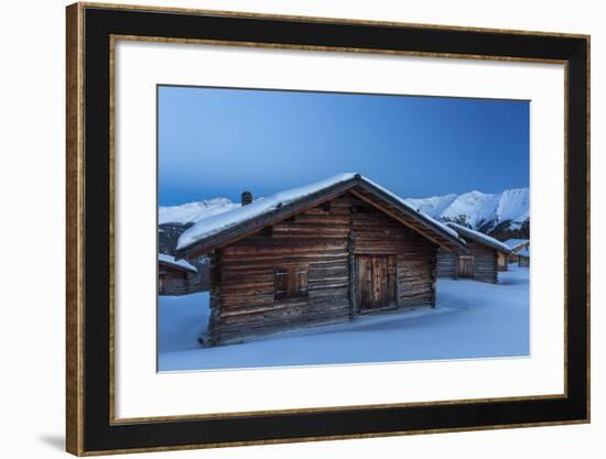 Blue Hour on Wiesner Alp Near Davos-Armin Mathis-Framed Photographic Print