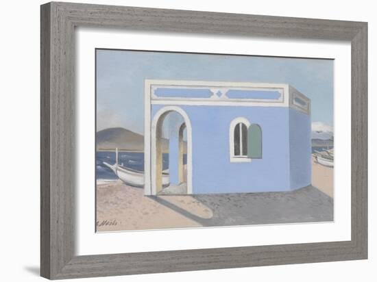 Blue House on the Shore-Paul Nash-Framed Giclee Print