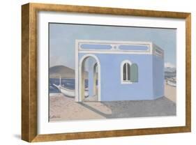 Blue House on the Shore-Paul Nash-Framed Giclee Print