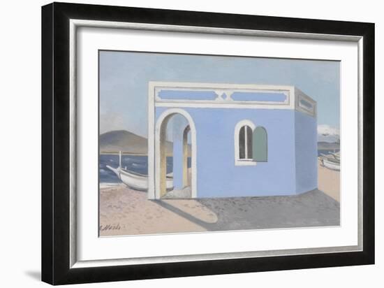 Blue House on the Shore-Paul Nash-Framed Giclee Print