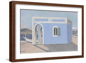 Blue House on the Shore-Paul Nash-Framed Giclee Print
