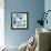Blue Hydrangea Blooms I-Alex Black-Framed Art Print displayed on a wall