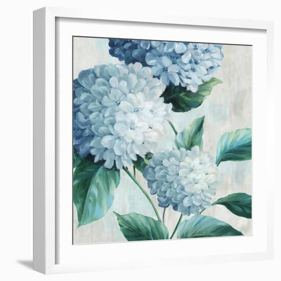 Blue Hydrangea Blooms I-Alex Black-Framed Art Print