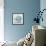 Blue Hydrangea Cottage Crop-Carol Rowan-Framed Art Print displayed on a wall