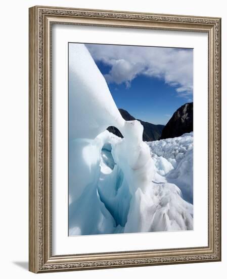 Blue Ice Cave, Franz Josef Glacier, South Island, New Zealand-David Wall-Framed Photographic Print