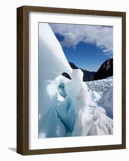 Blue Ice Cave, Franz Josef Glacier, South Island, New Zealand-David Wall-Framed Photographic Print