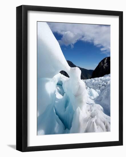 Blue Ice Cave, Franz Josef Glacier, South Island, New Zealand-David Wall-Framed Photographic Print