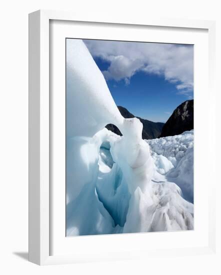 Blue Ice Cave, Franz Josef Glacier, South Island, New Zealand-David Wall-Framed Photographic Print