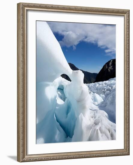 Blue Ice Cave, Franz Josef Glacier, South Island, New Zealand-David Wall-Framed Photographic Print