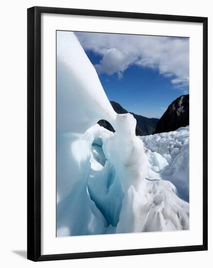 Blue Ice Cave, Franz Josef Glacier, South Island, New Zealand-David Wall-Framed Photographic Print