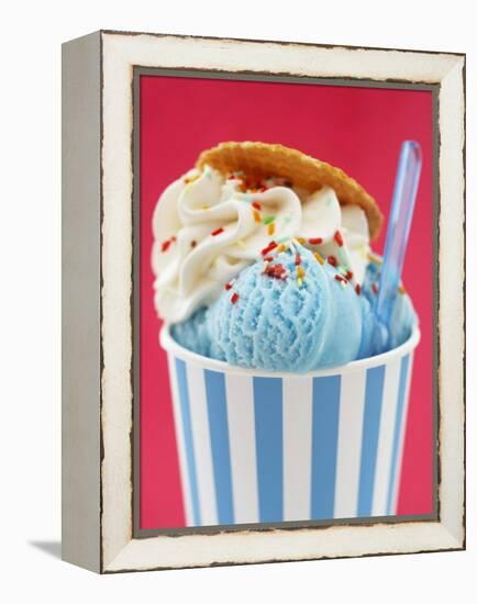 Blue Ice Cream in Tub with Sugar Sprinkles-Marc O^ Finley-Framed Premier Image Canvas