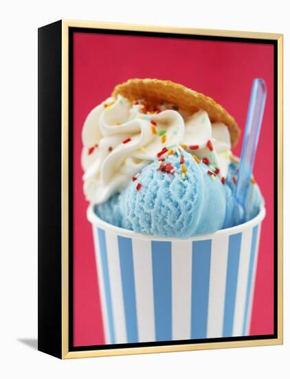 Blue Ice Cream in Tub with Sugar Sprinkles-Marc O^ Finley-Framed Premier Image Canvas