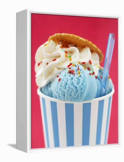 Blue Ice Cream in Tub with Sugar Sprinkles-Marc O^ Finley-Framed Premier Image Canvas