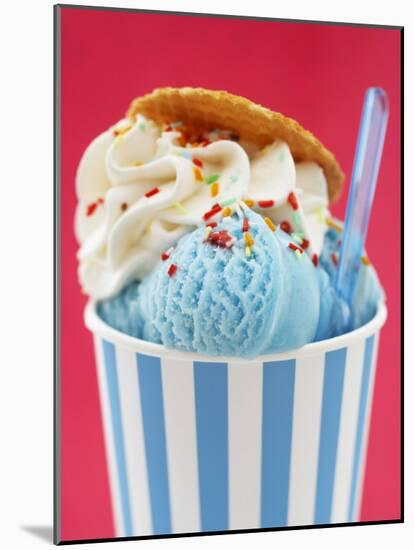 Blue Ice Cream in Tub with Sugar Sprinkles-Marc O^ Finley-Mounted Photographic Print