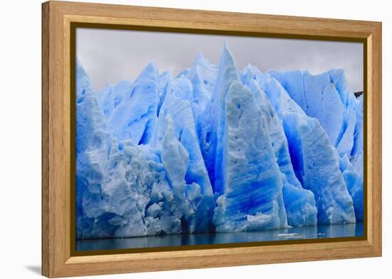 Blue Ice, Grey Glacier, Torres Del Paine National Park, Patagonia, Chile, South America-Eleanor-Framed Premier Image Canvas