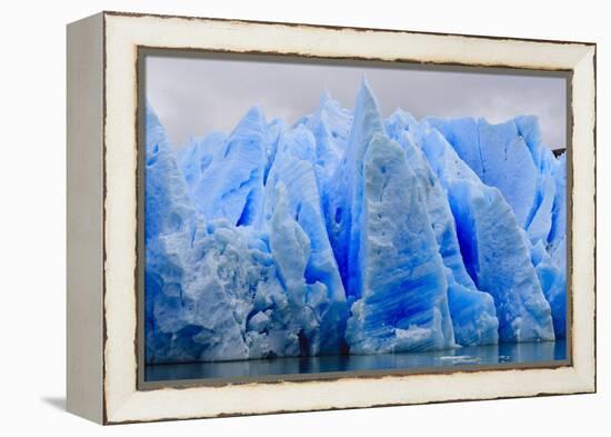 Blue Ice, Grey Glacier, Torres Del Paine National Park, Patagonia, Chile, South America-Eleanor-Framed Premier Image Canvas