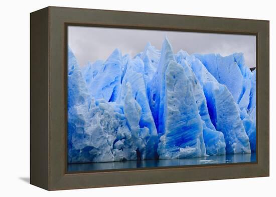 Blue Ice, Grey Glacier, Torres Del Paine National Park, Patagonia, Chile, South America-Eleanor-Framed Premier Image Canvas
