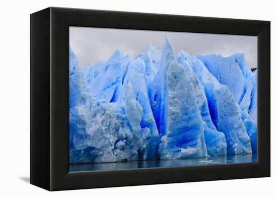 Blue Ice, Grey Glacier, Torres Del Paine National Park, Patagonia, Chile, South America-Eleanor-Framed Premier Image Canvas