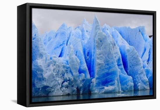 Blue Ice, Grey Glacier, Torres Del Paine National Park, Patagonia, Chile, South America-Eleanor-Framed Premier Image Canvas