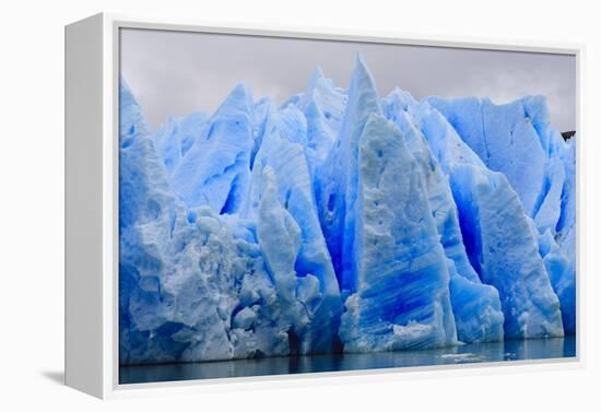 Blue Ice, Grey Glacier, Torres Del Paine National Park, Patagonia, Chile, South America-Eleanor-Framed Premier Image Canvas