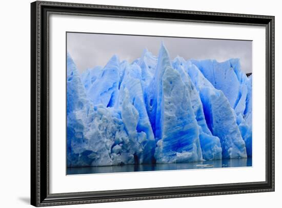 Blue Ice, Grey Glacier, Torres Del Paine National Park, Patagonia, Chile, South America-Eleanor-Framed Photographic Print