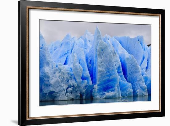 Blue Ice, Grey Glacier, Torres Del Paine National Park, Patagonia, Chile, South America-Eleanor-Framed Photographic Print