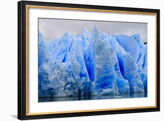 Blue Ice, Grey Glacier, Torres Del Paine National Park, Patagonia, Chile, South America-Eleanor-Framed Photographic Print