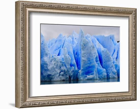 Blue Ice, Grey Glacier, Torres Del Paine National Park, Patagonia, Chile, South America-Eleanor-Framed Photographic Print