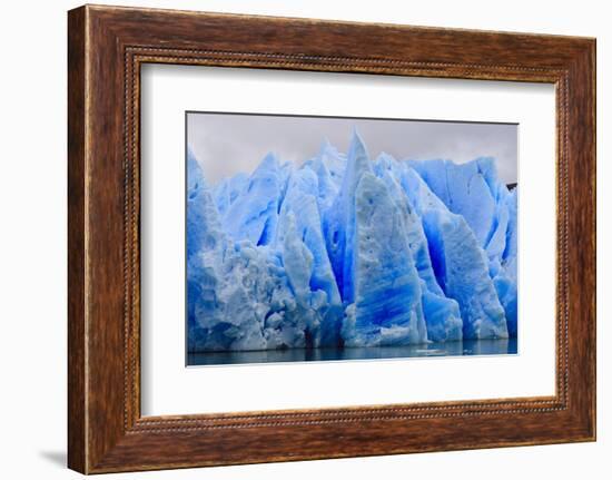 Blue Ice, Grey Glacier, Torres Del Paine National Park, Patagonia, Chile, South America-Eleanor-Framed Photographic Print