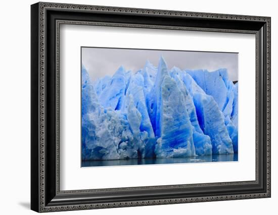 Blue Ice, Grey Glacier, Torres Del Paine National Park, Patagonia, Chile, South America-Eleanor-Framed Photographic Print