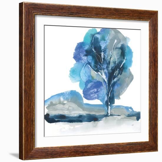 Blue Impasto I-Chris Paschke-Framed Art Print