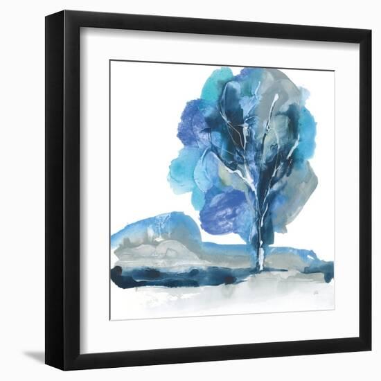 Blue Impasto I-Chris Paschke-Framed Art Print