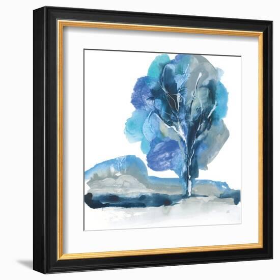 Blue Impasto I-Chris Paschke-Framed Art Print