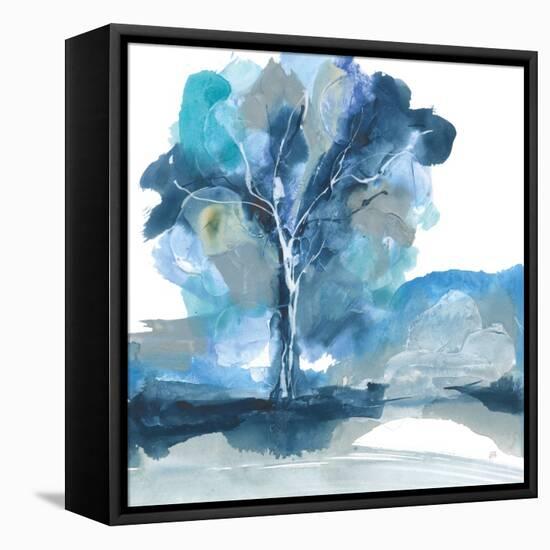 Blue Impasto II-Chris Paschke-Framed Stretched Canvas