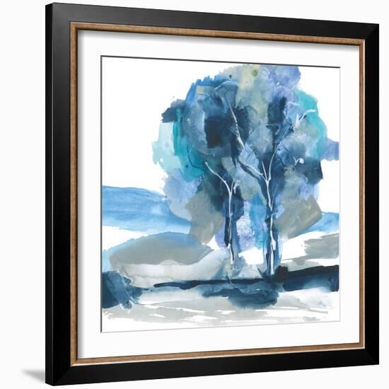 Blue Impasto III-Chris Paschke-Framed Art Print