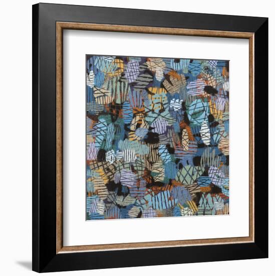 Blue In Manhattan-Downs-Framed Art Print