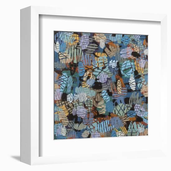 Blue In Manhattan-Downs-Framed Art Print