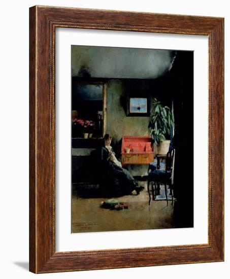 Blue Interior, 1883-Harriet Backer-Framed Giclee Print