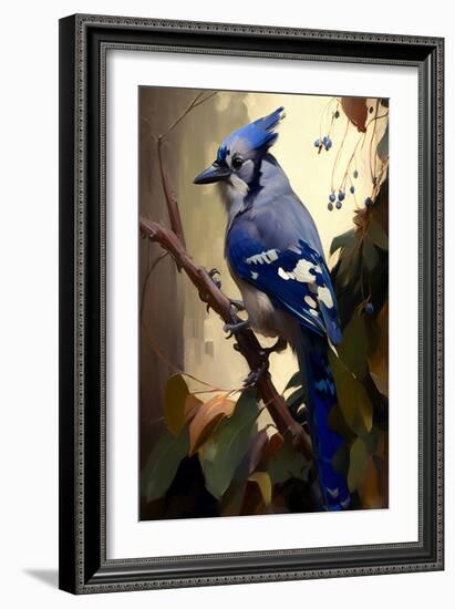 Blue Jay Bird-Vivienne Dupont-Framed Art Print