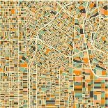 Los Angeles Map-Blue Jazzberry-Framed Art Print