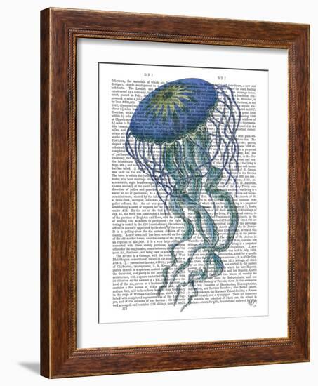 Blue Jellyfish 1-Fab Funky-Framed Art Print