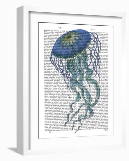 Blue Jellyfish 1-Fab Funky-Framed Art Print