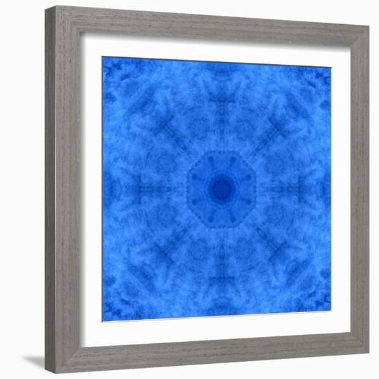 Blue kaleidoscope abstract.-Jaynes Gallery-Framed Photographic Print