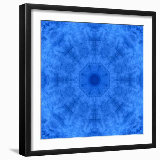 Blue kaleidoscope abstract.-Jaynes Gallery-Framed Photographic Print