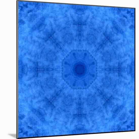 Blue kaleidoscope abstract.-Jaynes Gallery-Mounted Photographic Print