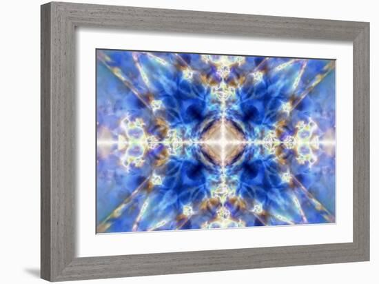 Blue Kaleidoscope Background-Steve18-Framed Art Print