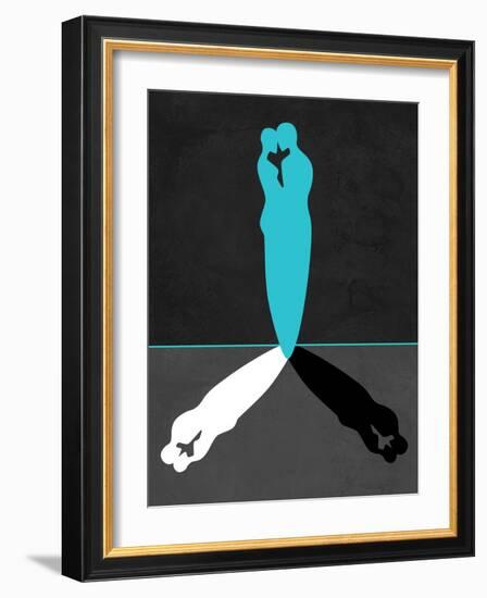 Blue Kiss Shadow-Felix Podgurski-Framed Art Print