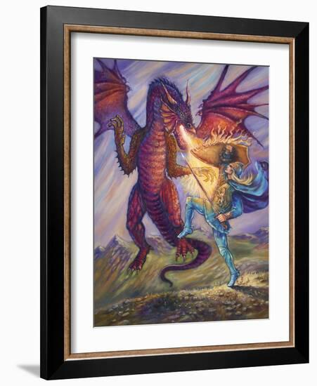 Blue Knight and Dragon-Judy Mastrangelo-Framed Giclee Print
